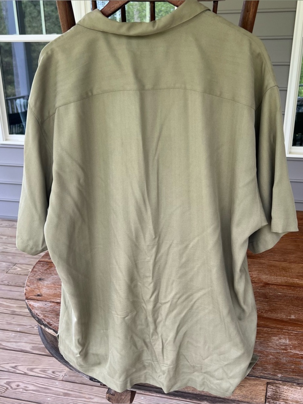 Tommy Bahama 100% Silk Men’s Short Sleeve Shirt Olive Green Size XL - Picture 7 of 14